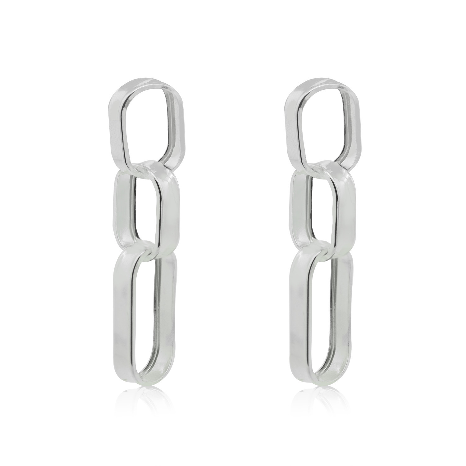 Aros de Plata Esterlina 925 Tres Eslabones 2