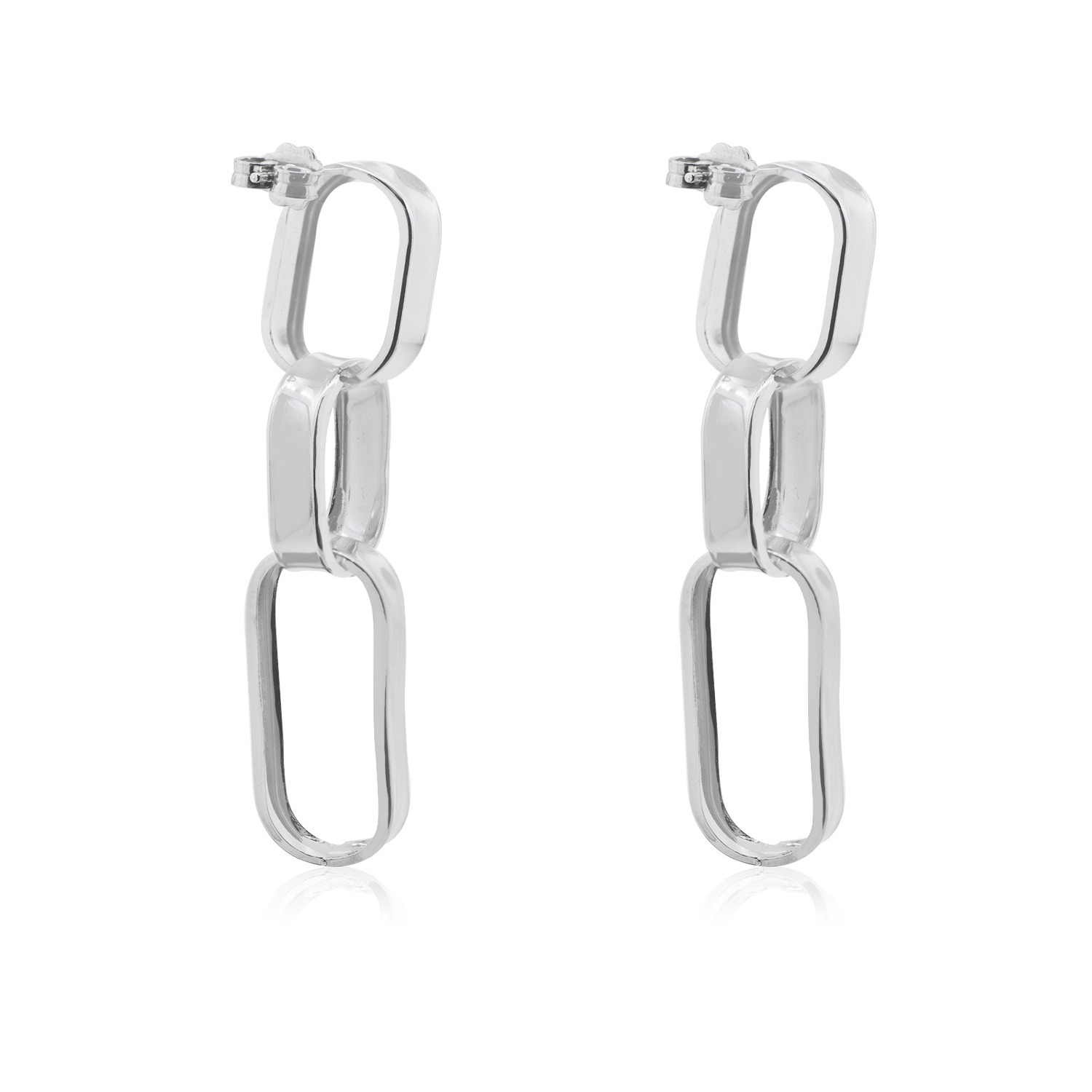 Aros de Plata Esterlina 925 Tres Eslabones 3