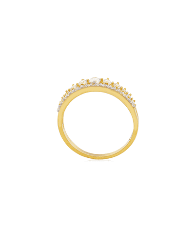 Anillo de Oro 18kt Corona Doble Circon