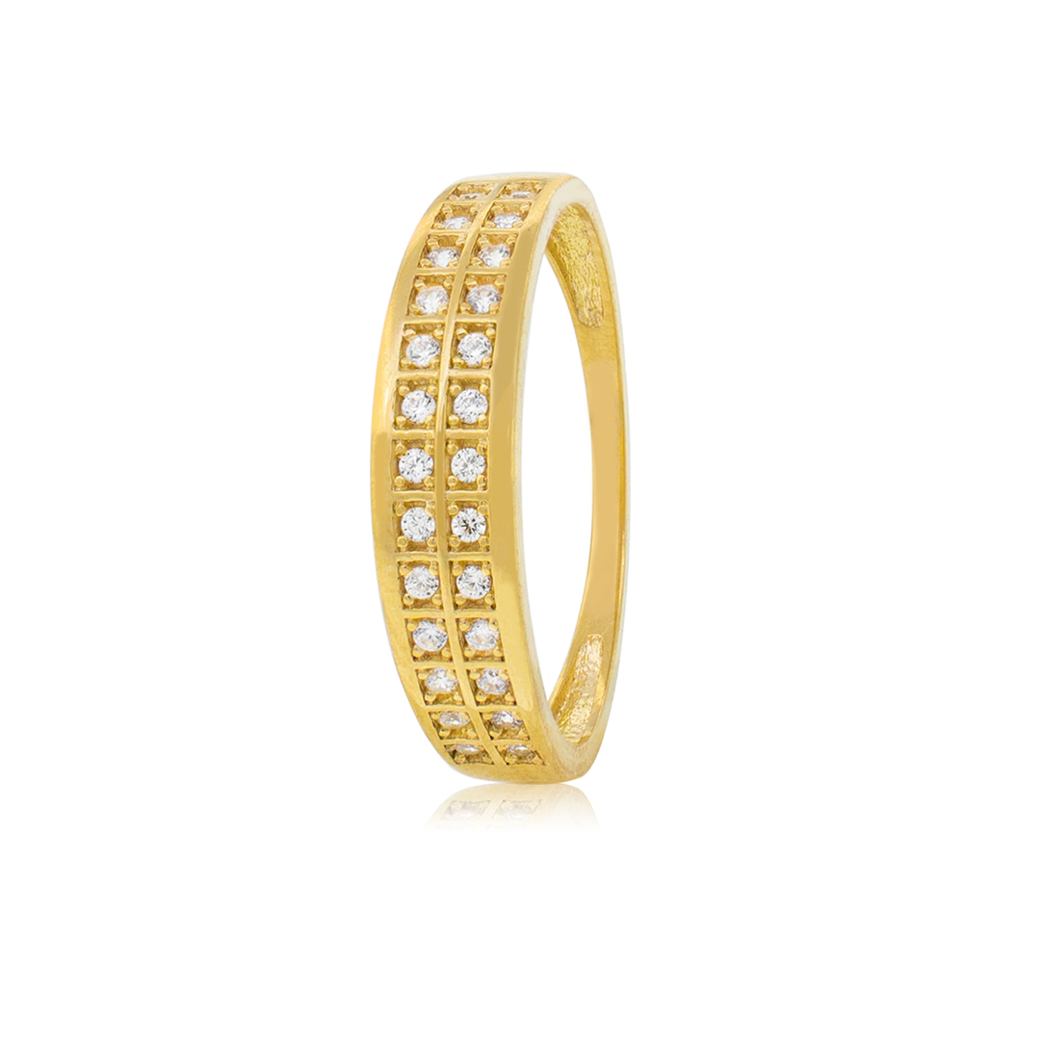 Anillo Compromiso de Oro 18Kt Doble Circón Riel 1