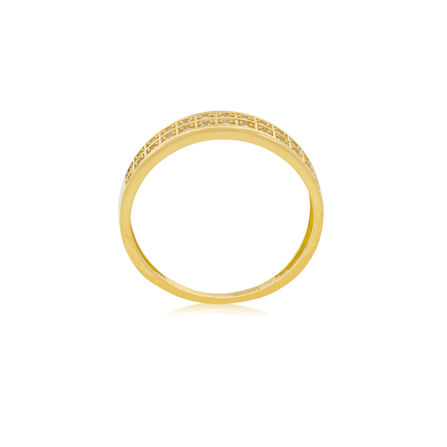 Anillo Compromiso de Oro 18Kt Doble Circón Riel 2