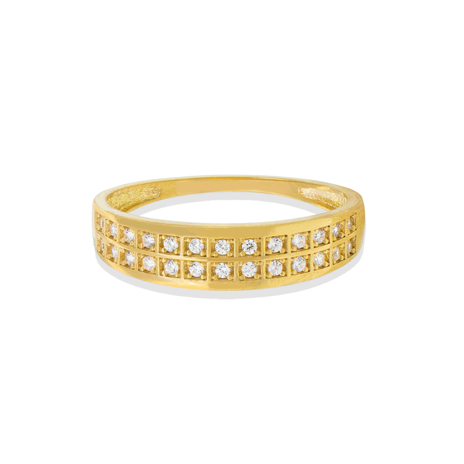Anillo Compromiso de Oro 18Kt Doble Circón Riel 3