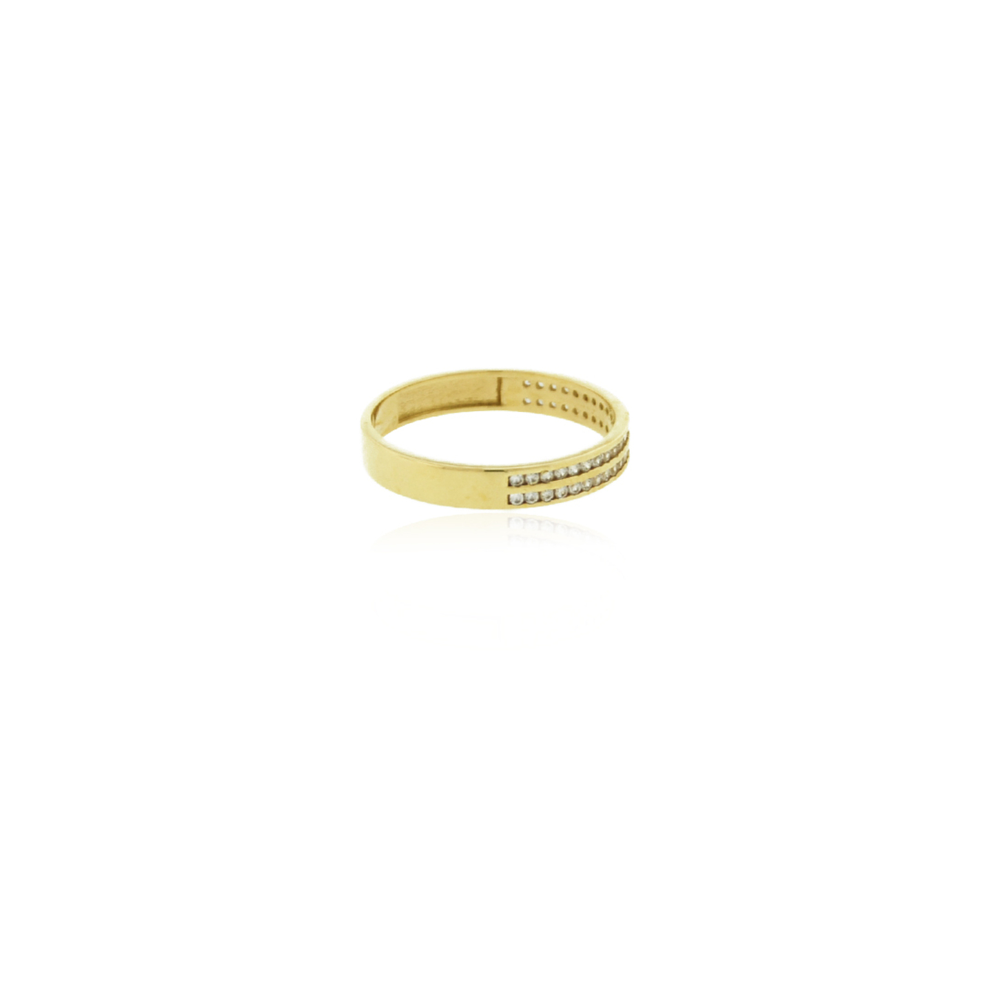 Anillo de Oro 18kt Cintillo Doble Riel Circon 2