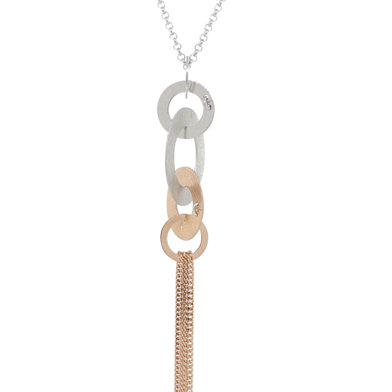 Collar de Plata Esterlina 925 Circulos Rose Revestido en Oro 18kt 2