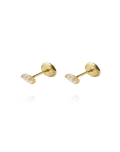 Aros de Oro 18kt Pepita de Circon 4mm