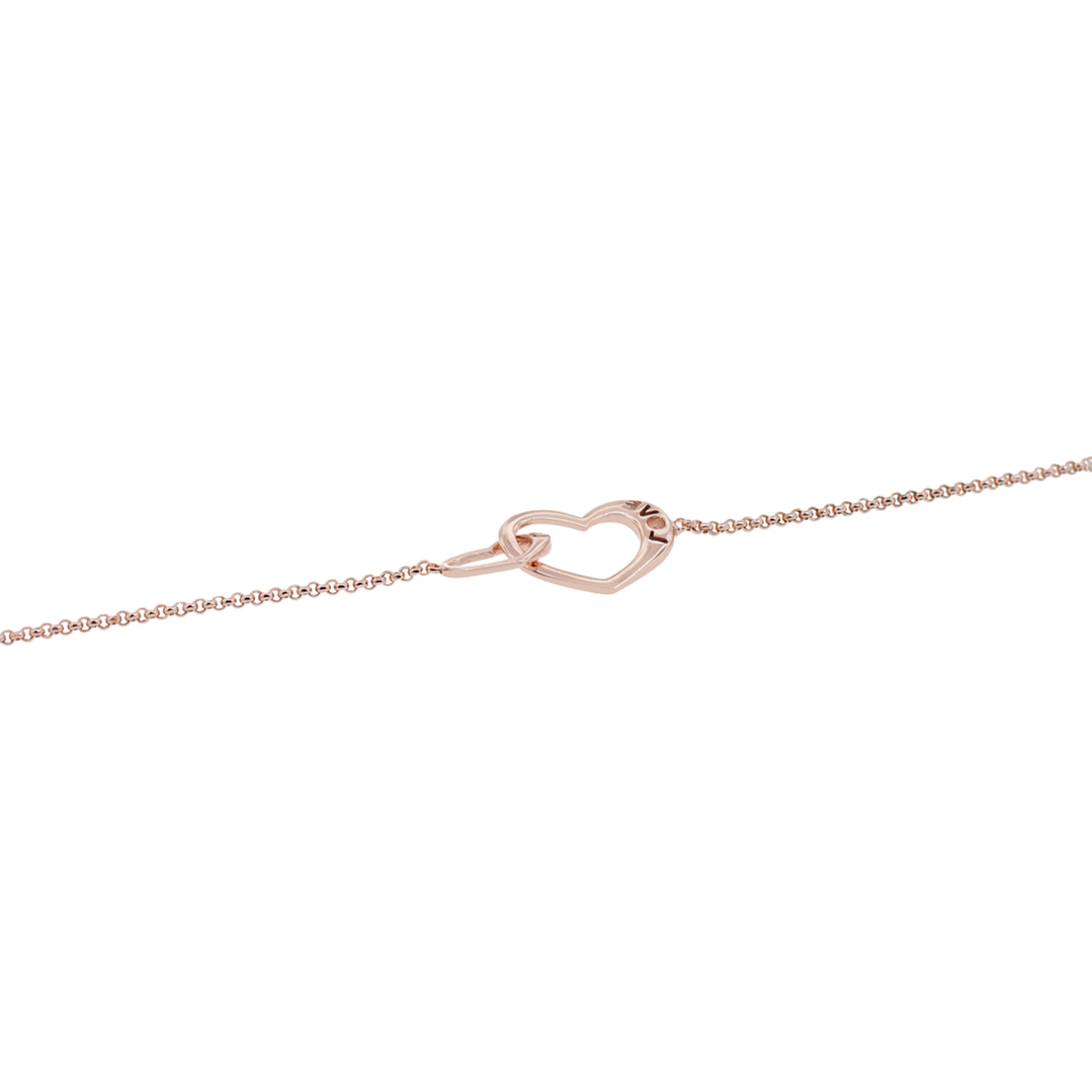 Pulsera de Plata Esterlina 925 Corazón Rose Revestido en Oro 18kt 3