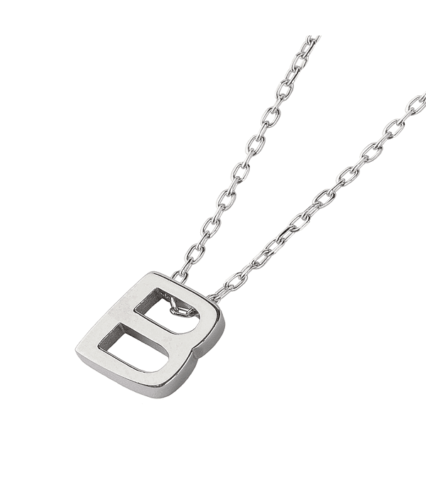 Collar de Plata Esterlina 925 Letra B