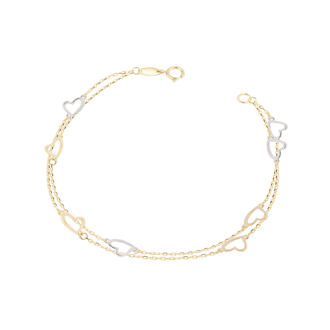 Pulsera de Oro 18kt Corazion Duo 1