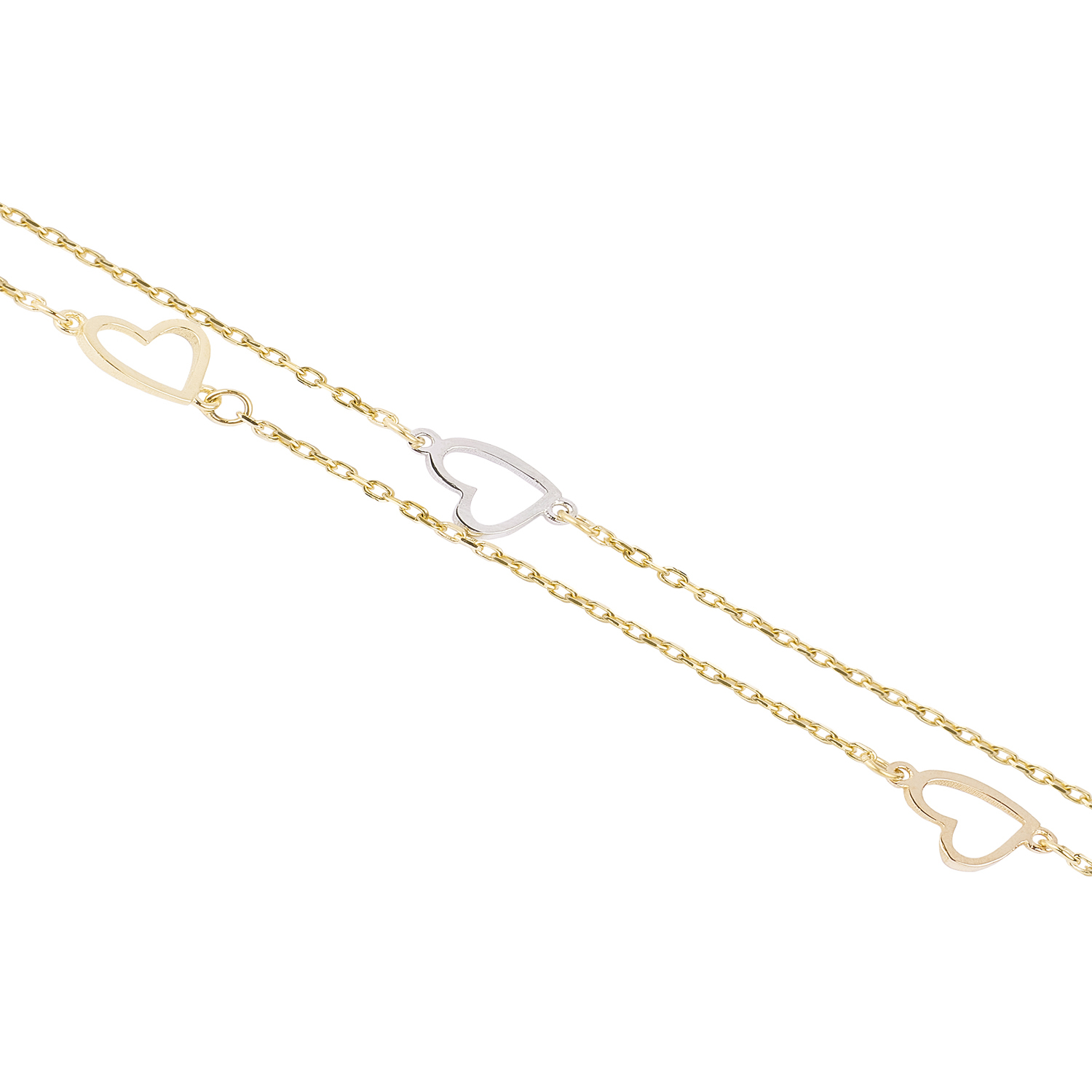 Pulsera de Oro 18kt Corazion Duo 3