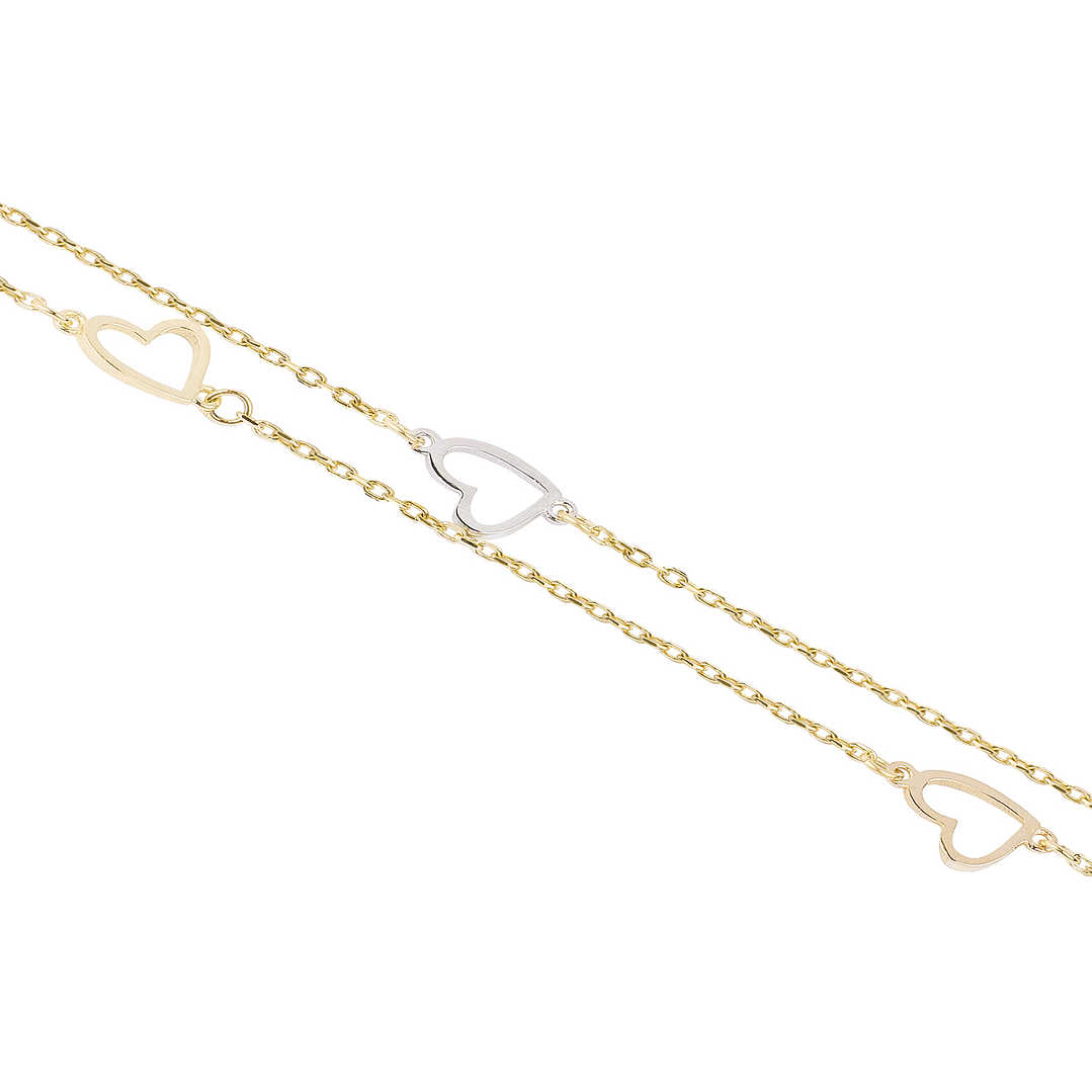 Pulsera de Oro 18kt Corazion Duo 3