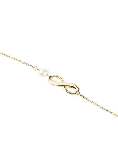 Pulsera de Oro 18kt Infinito Perla Cultivada