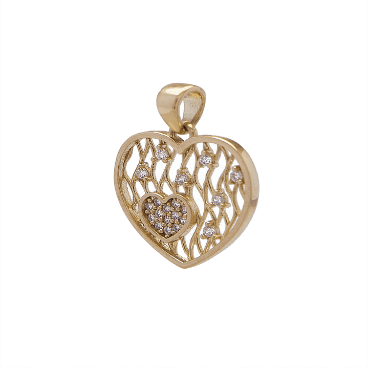 Colgante de Oro 18kt Modelo Corazon Circones filigrana 3