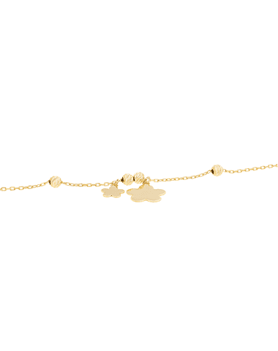 Pulsera de Oro 18kt Flor Lisa