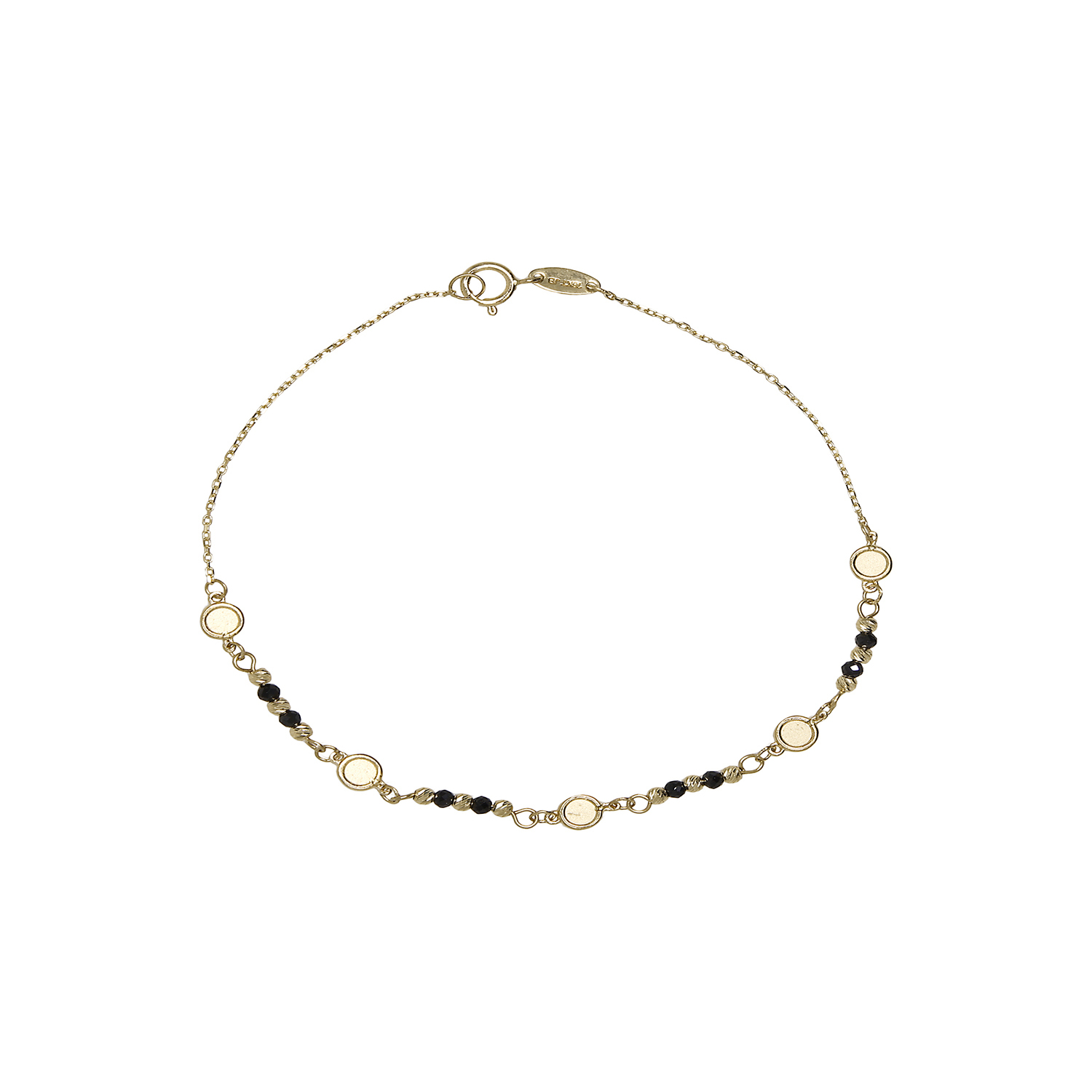 Pulsera de Oro 18kt Bolitas Onix 1