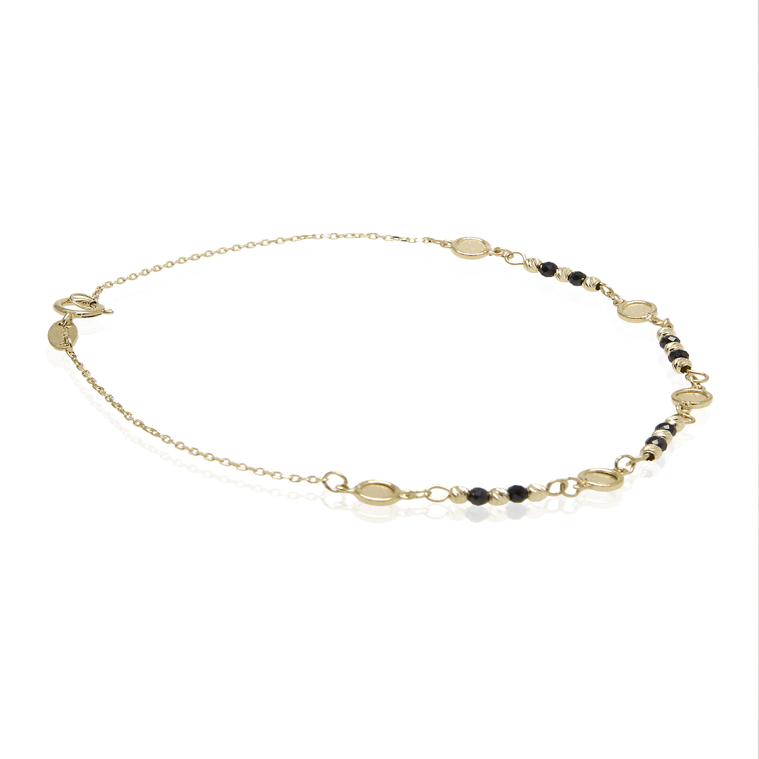 Pulsera de Oro 18kt Bolitas Onix 3