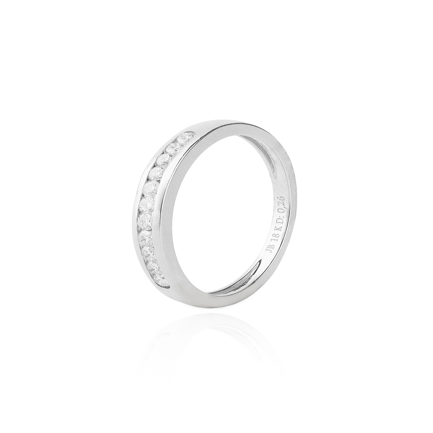 Anillo de Oro Blanco 18kt con Diamantes de 26 Pts Corte Brillante SI/H 1