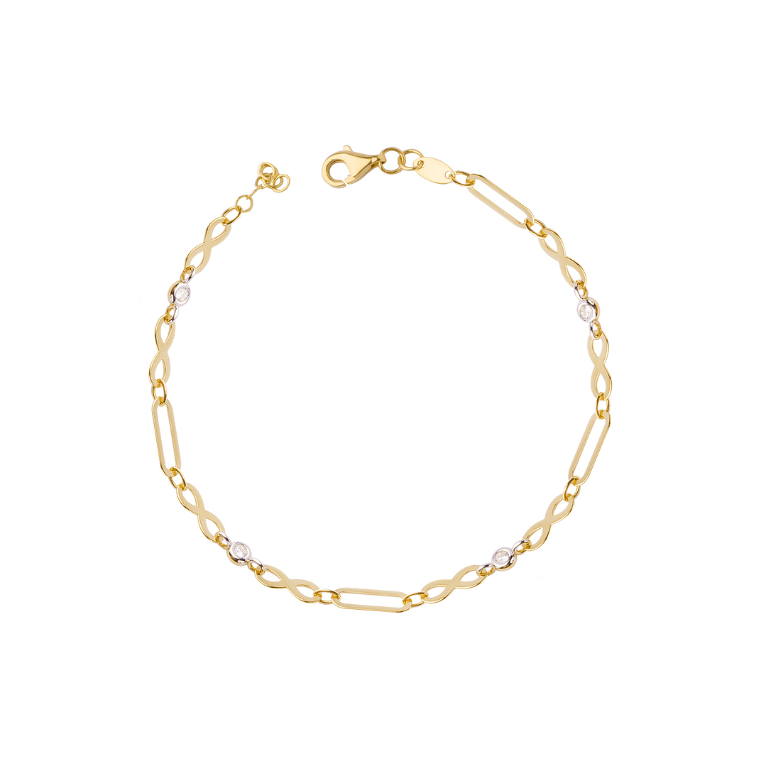 Pulsera de Oro 18kt Infinito Circon 1