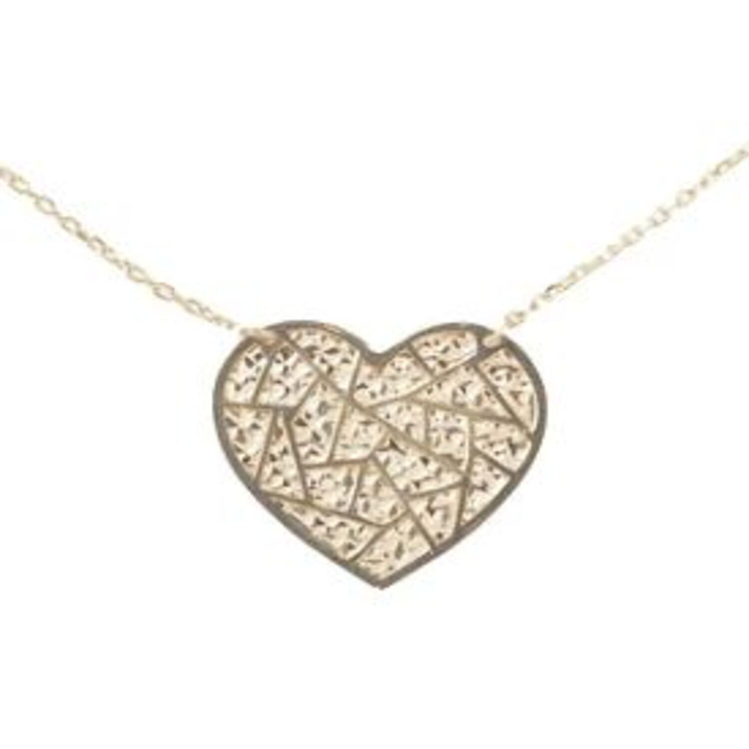 Collar Oro 18kt Corazón Grande Plano 1