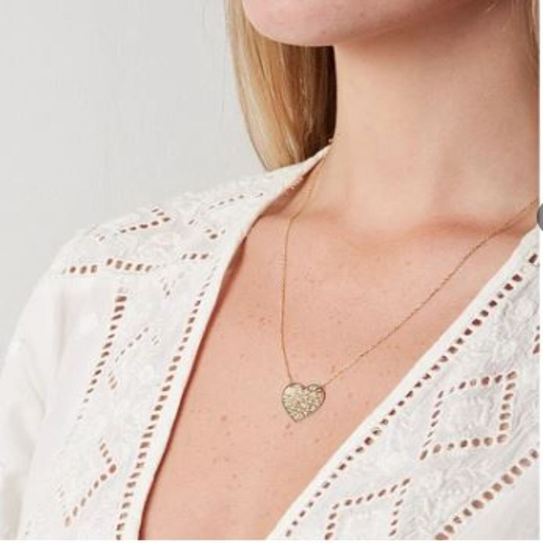 Collar Oro 18kt Corazón Grande Plano 2