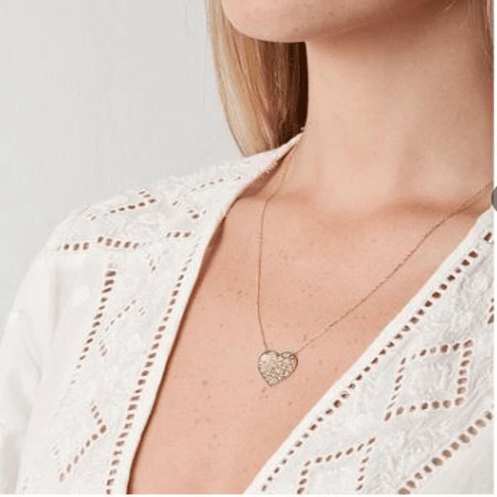 Collar Oro 18kt Corazón Grande Plano 2