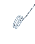 Collar de Oro Blanco 18kt con Diamante  Modelo Argolla 18 Puntos
