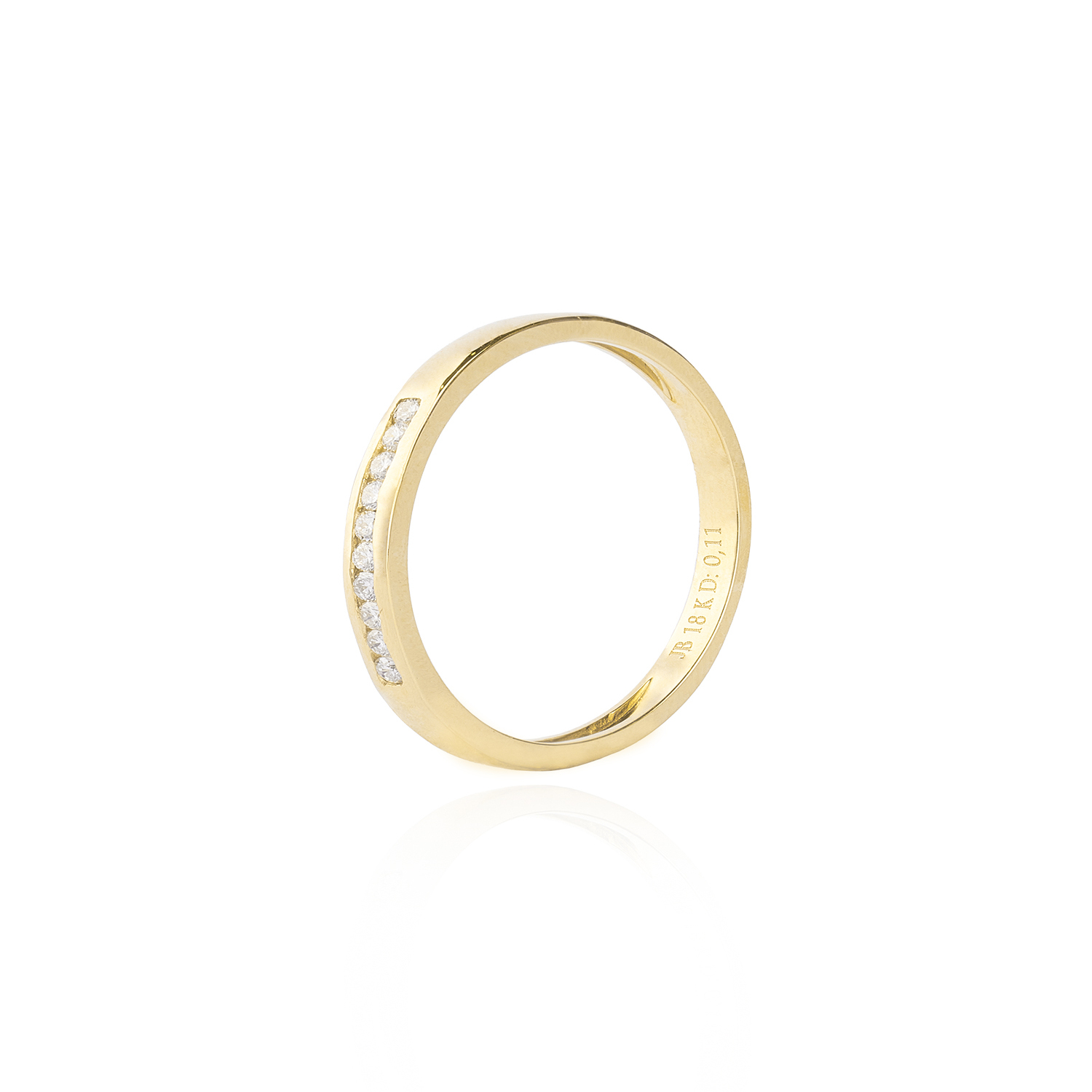 Anillo de Oro 18kt con Diamantes de 11 Pts Corte Brillante SI/H 1