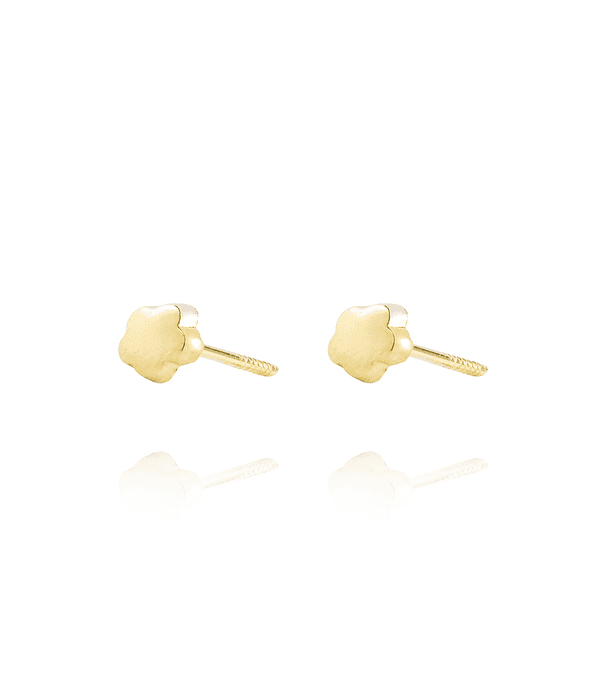 Aros de Oro 18kt Flor lisa