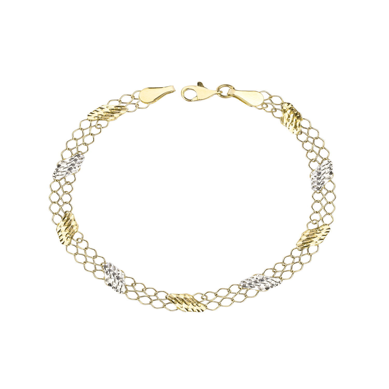 Pulsera de Oro 18kt Bicolor Doble 1