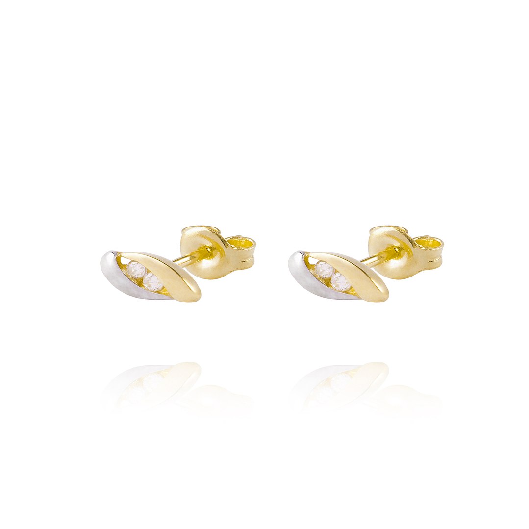 Aros de Oro 18kt Bicolor 2 Circones 1