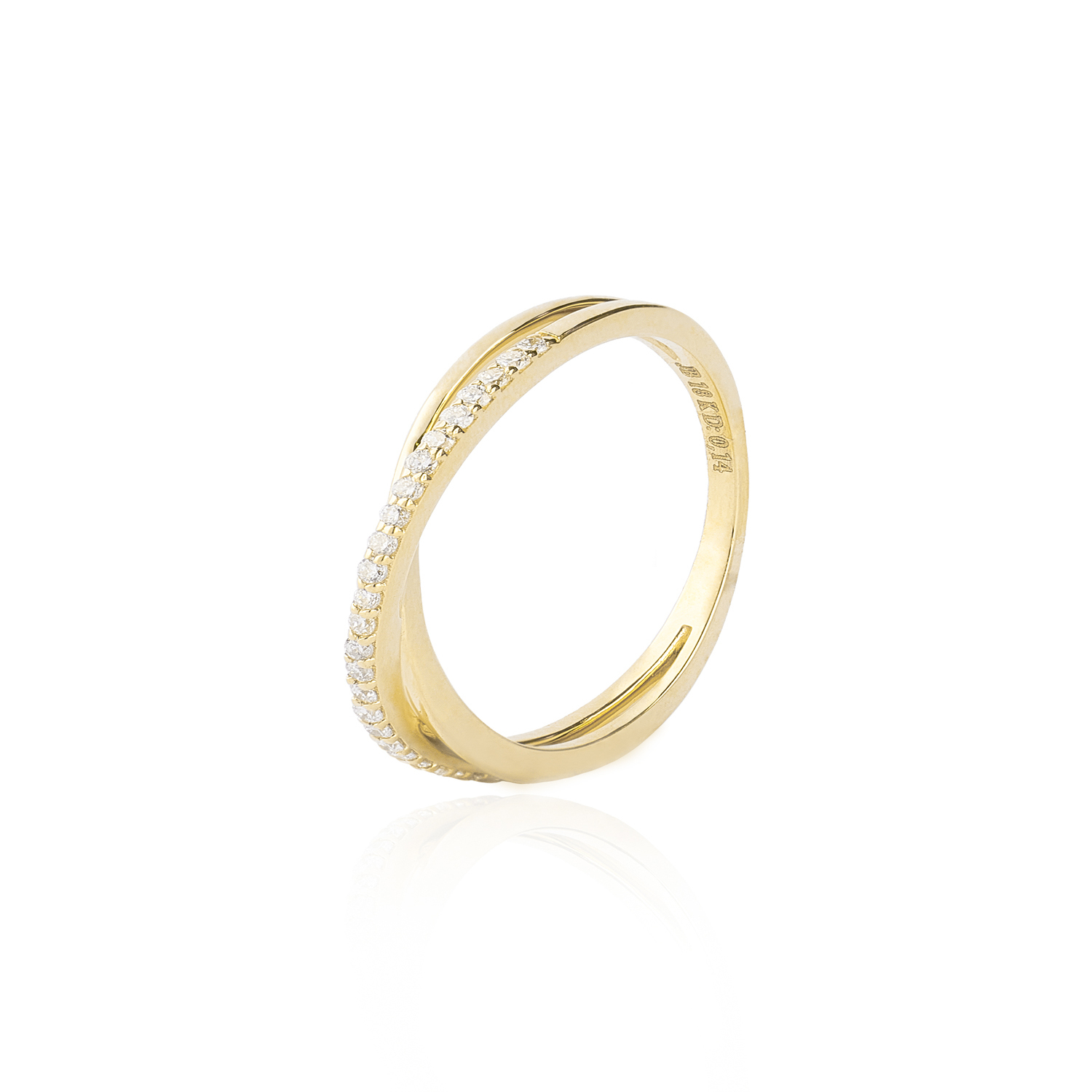 Anillo Oro Amarillo 18kt Diamantes Entrelazados 14 Pts  SI/H 1