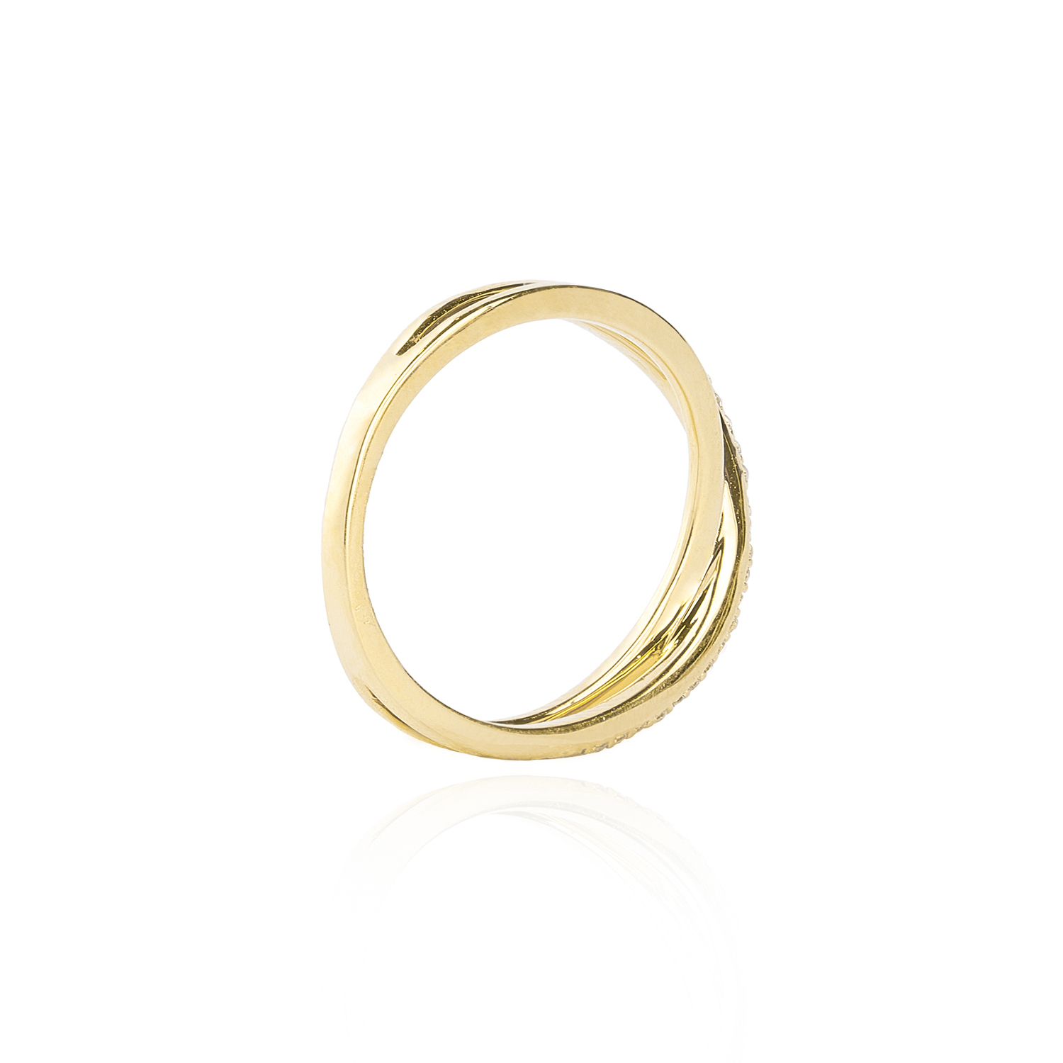 Anillo Oro Amarillo 18kt Diamantes Entrelazados 14 Pts  SI/H 2