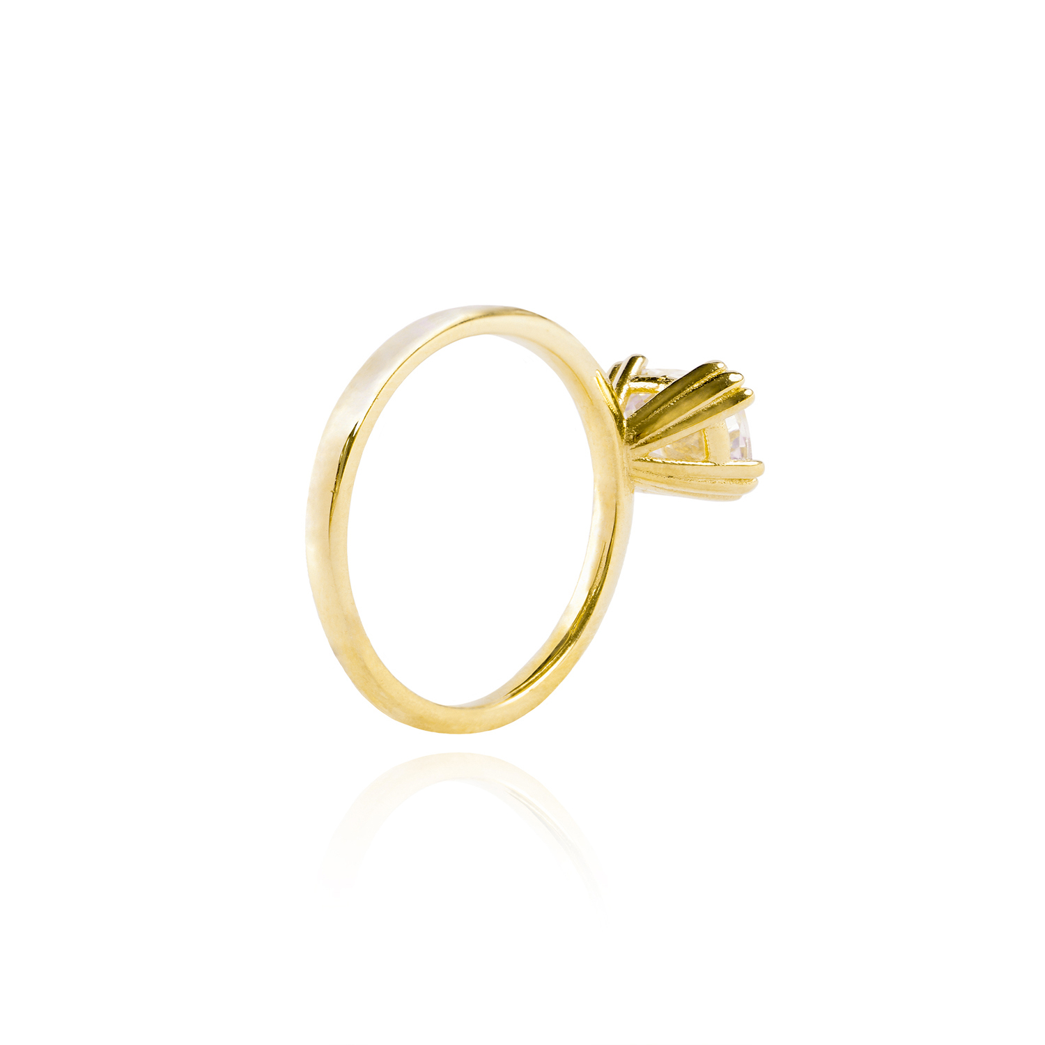 Anillo Compromiso de Oro 18Kt Solitario grifas triples 2