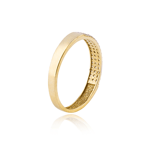 Anillo de Oro 18kt Triple Cintillo Circón