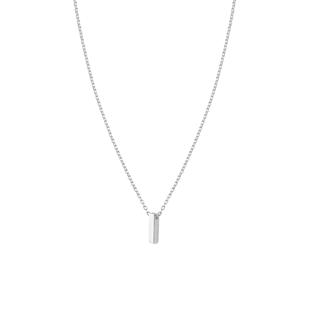 Collar de Plata Esterlina 925 Letra I Lisa 3