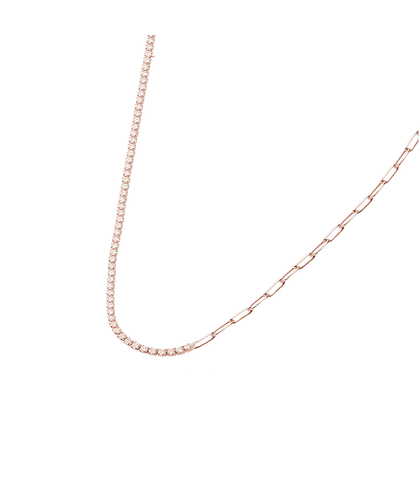 Collar de Plata Esterlina 925 Eslabones Rose Bañado en Oro 18kt