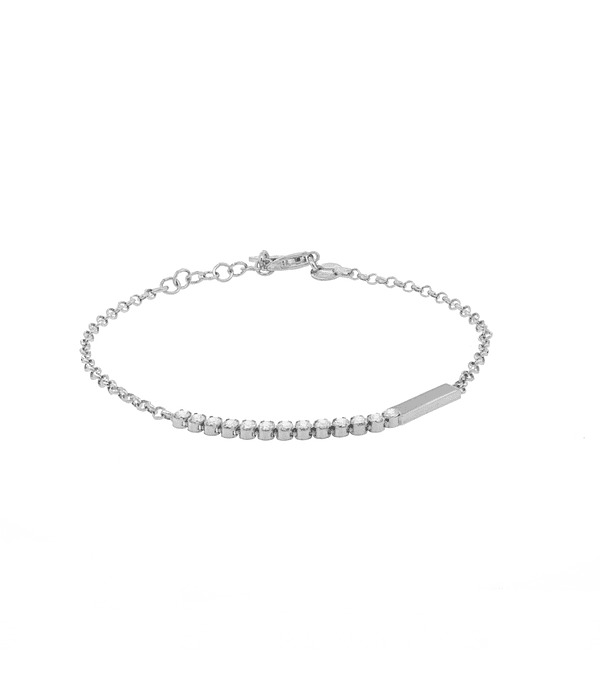 Pulsera de Plata Esterlina 925 Barrita Circon