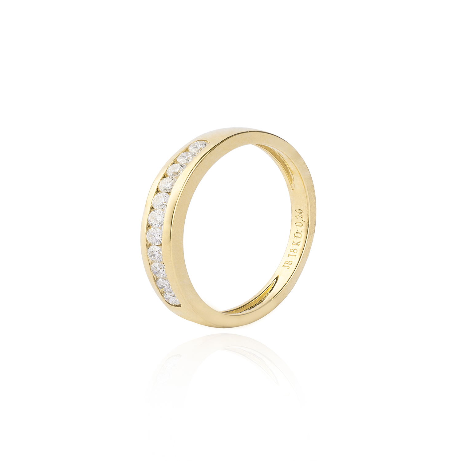 Anillo de Oro 18kt con Diamantes de 26 Pts Corte Brillante SI/H 1