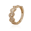 Anillo de oro 18kt Circón riel espiral