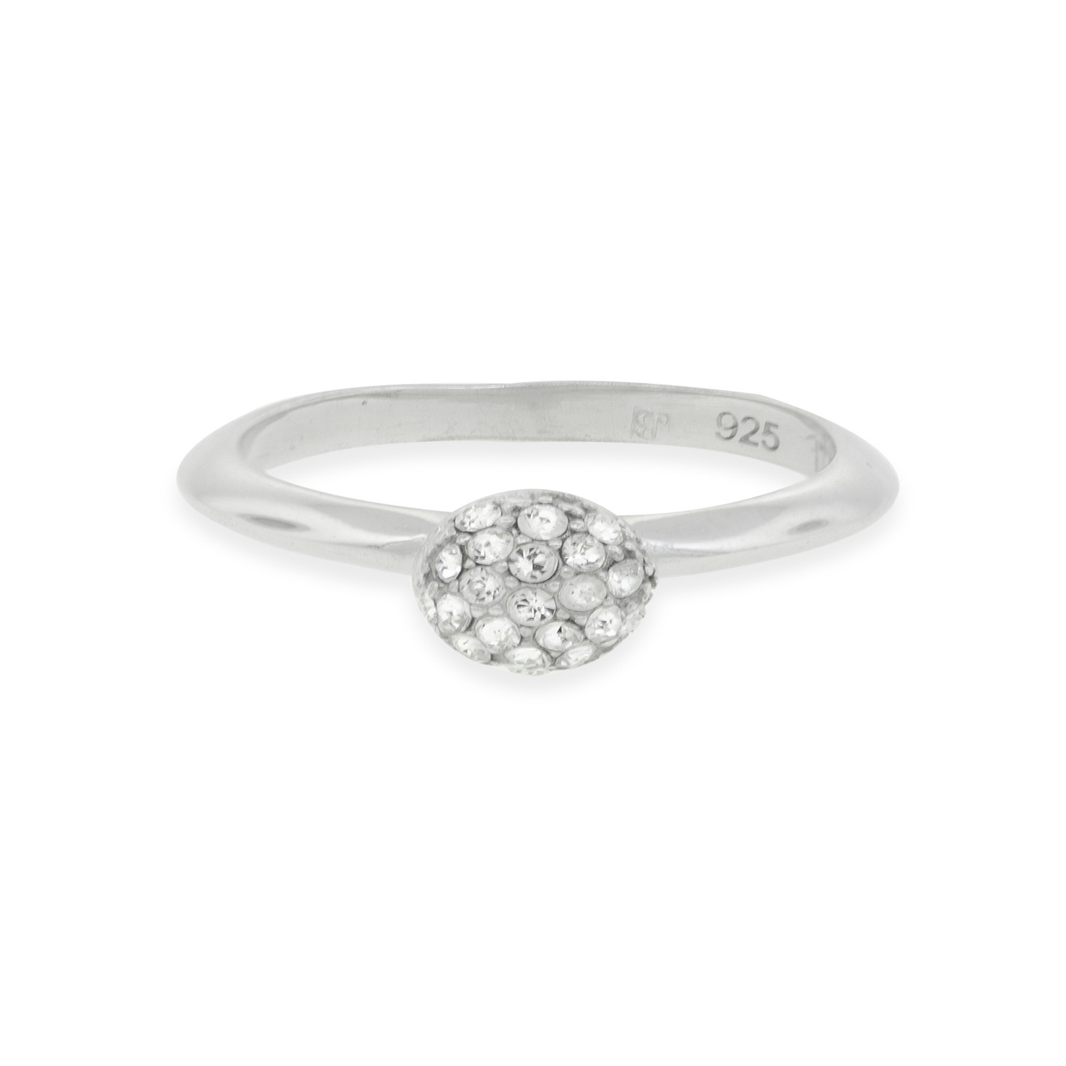 Anillo de Plata Esterlina 925 Boton Circon 3