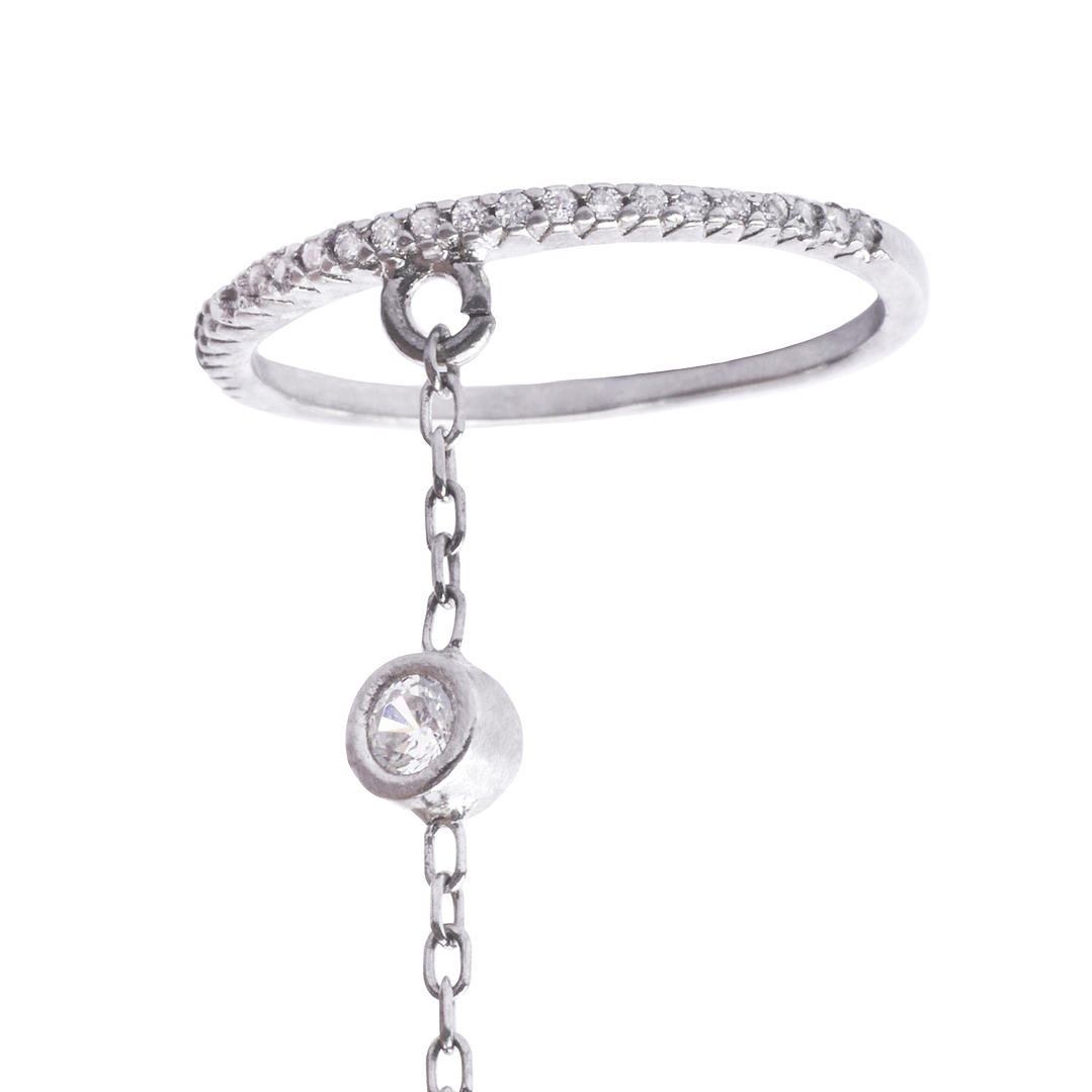 Anillo de Plata Esterlina 925 Cadena Doble 2