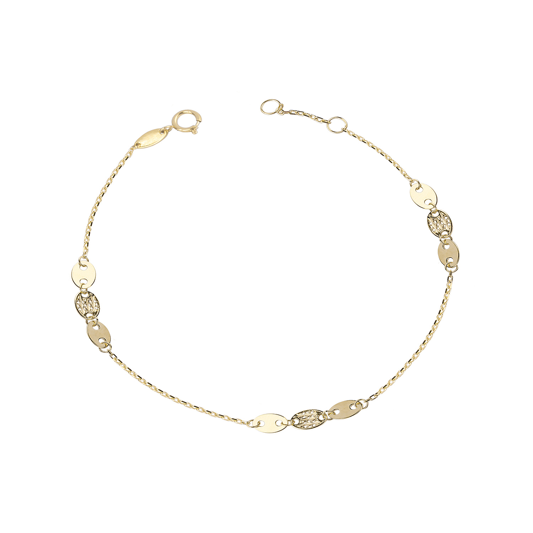 Pulsera de Oro 18kt Tres Ovalados 1