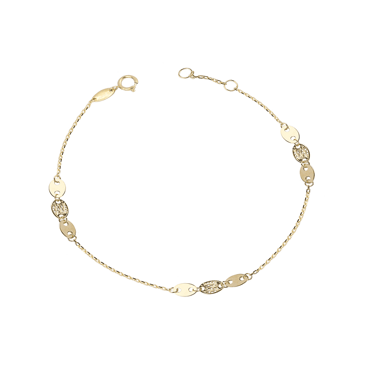 Pulsera de Oro 18kt Tres Ovalados 1