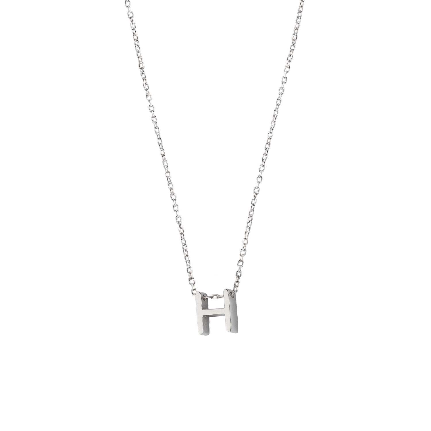 Collar de Plata Esterlina 925 Letra H 3