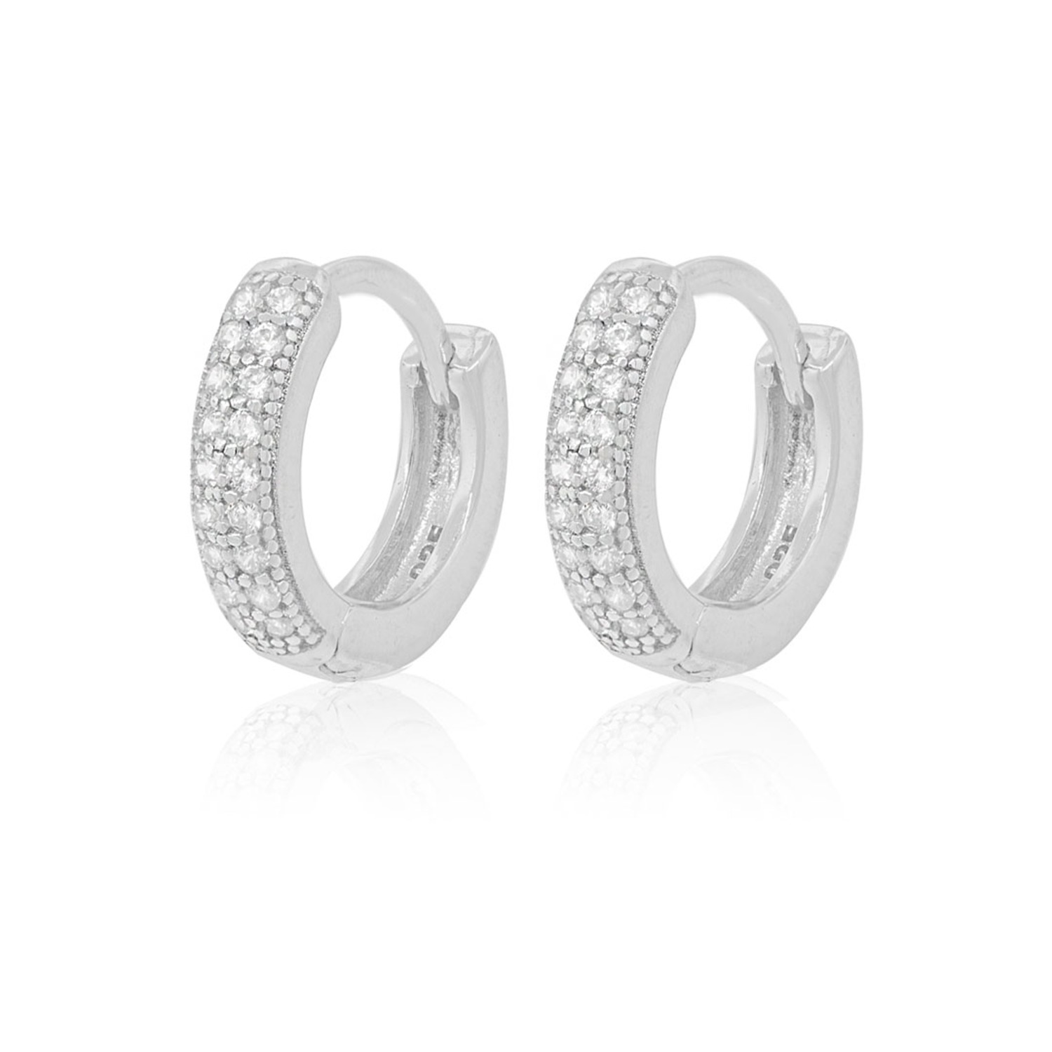 Aros de Plata Esterlina 925 Argollas 36 Circonitas 3