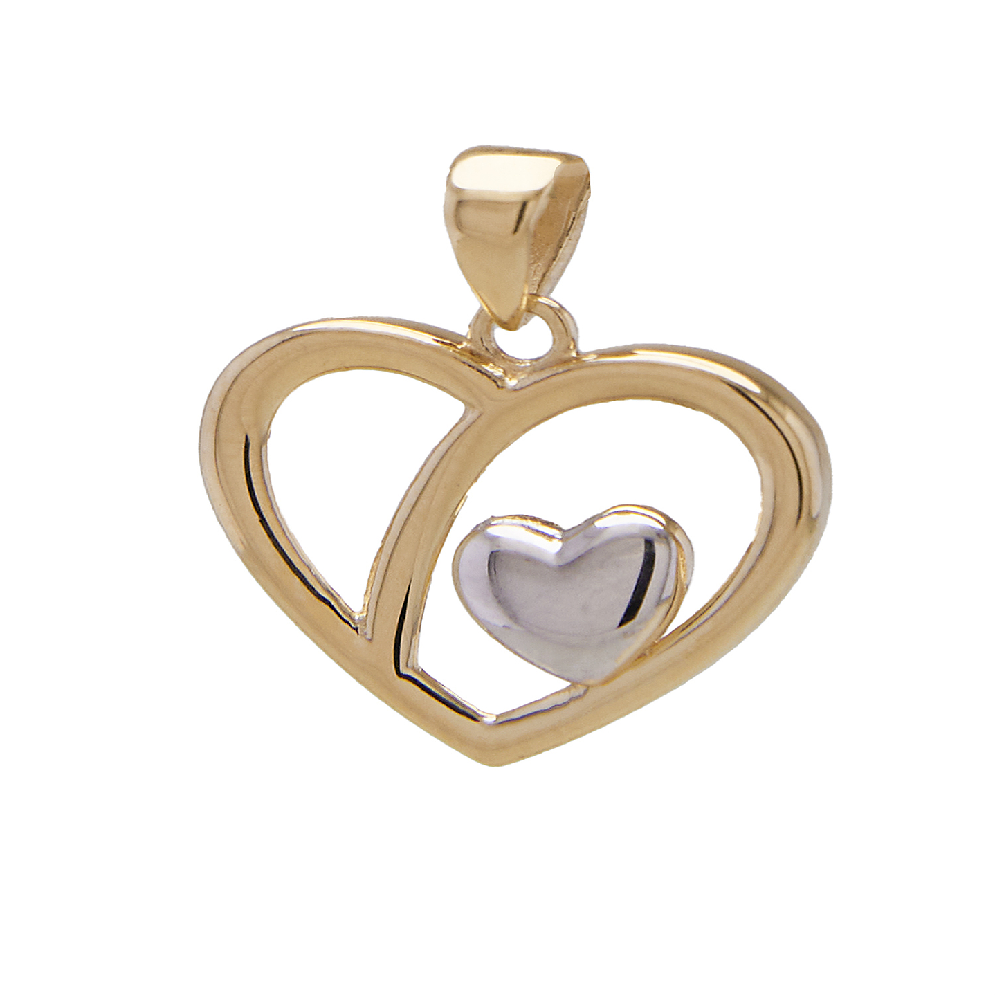 Colgante de Oro 18kt Modelo Corazón Bicolor 1,3 1