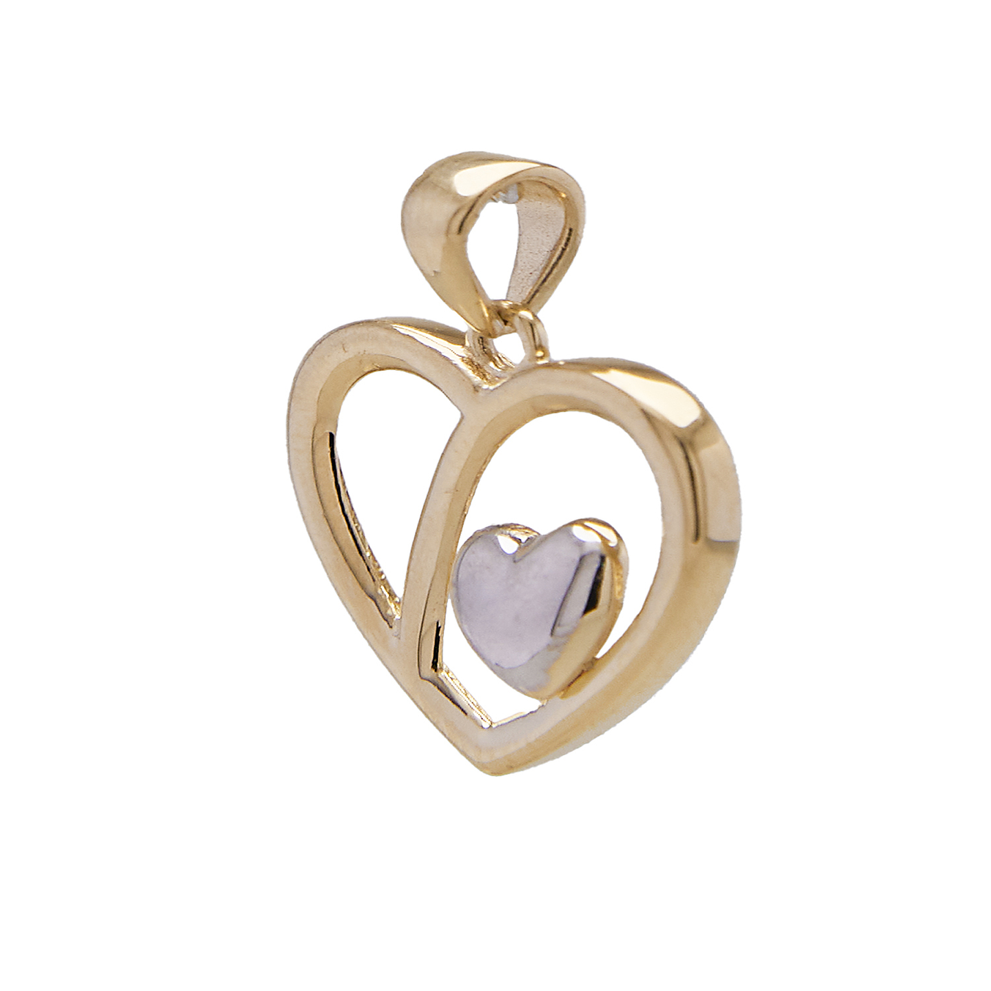 Colgante de Oro 18kt Modelo Corazón Bicolor 1,3 2