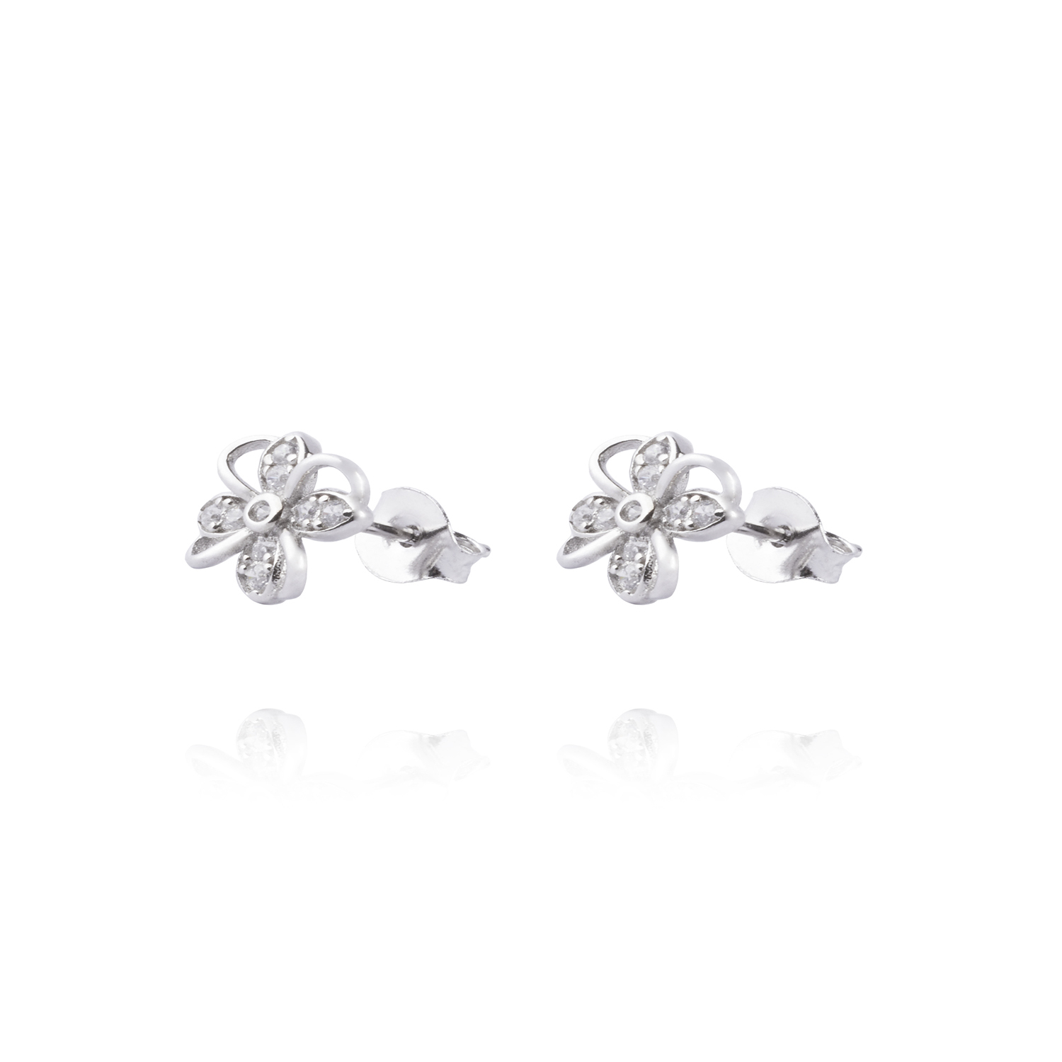 Aros de Plata Esterlina 925 Flor Circones 3