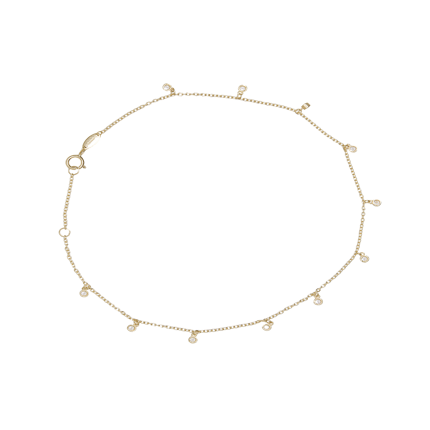 Pulsera de Oro 18kt Pulsera Tobillera Circon Colg 1