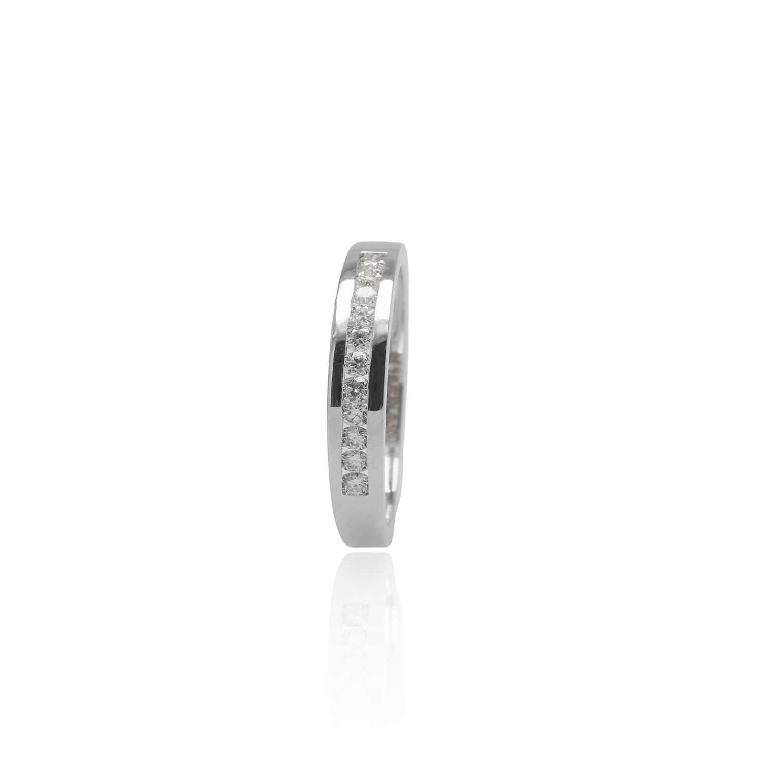Anillo de Oro Blanco 18kt con Diamantes de 22 Pts Corte Brillante SI/H 3