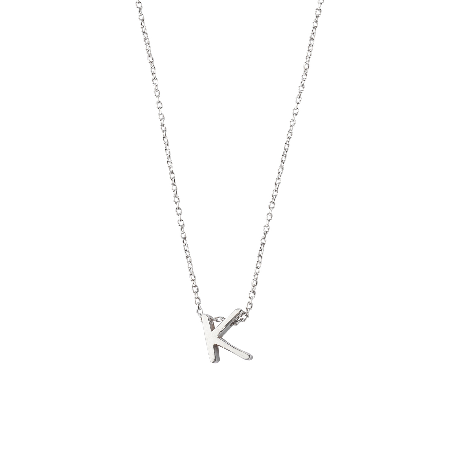 Collar de Plata Esterlina 925 Letra K 3